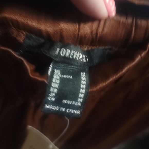 Misses Sz M Forever 21 NWT Brown Silky Pants Wide Leg - Picture 5 of 7